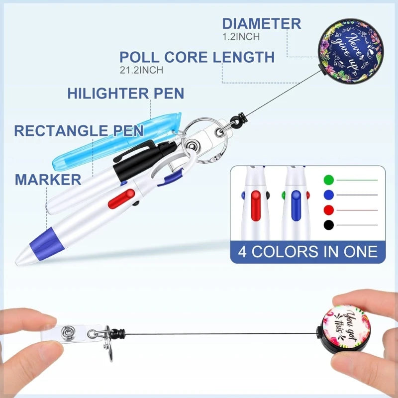 Easy Carry Nurse Pen Set Smooth Writing for Healthcare Workers Documentation Practical and Retractable Quick Access Clip