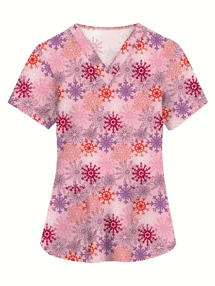 Hospital Nursing Scrub Top Printed Cotton Uniform High-quality Doctor Surgical Gown Hospital Accessories Pediatric Clinical Tops