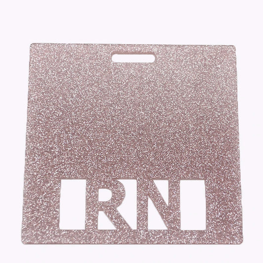 Custom Medical Name Tag Office Supplies Glitter Acrylic RN Badge Buddy For Badge Reel Accessories Nurse Badge Card