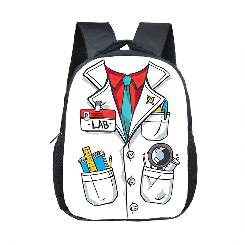 Cute Doctor Nurse Uniform Backpack for 2-4 Years Old ECG Hospital Children School Bags Medical Stethoscope Syringe Kid BookBag