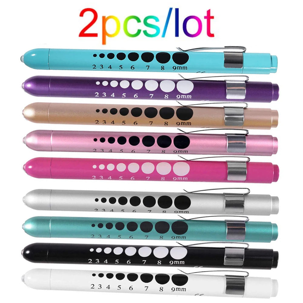 2pcs Pen Light Party Lighting Decoration Medical Pen First Aid Led Work Inspection Flashlight Torch Doctor Nurse Diagnosis Pens