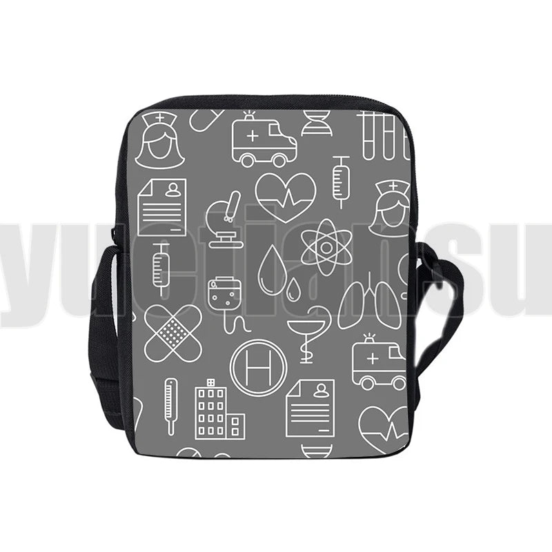 Hot Sale Doctor Nurse ECG Printing 3D Shoulder Bags Teenager Girls Boys Children Cute Messenger Bags Travelbox Student Bagpack