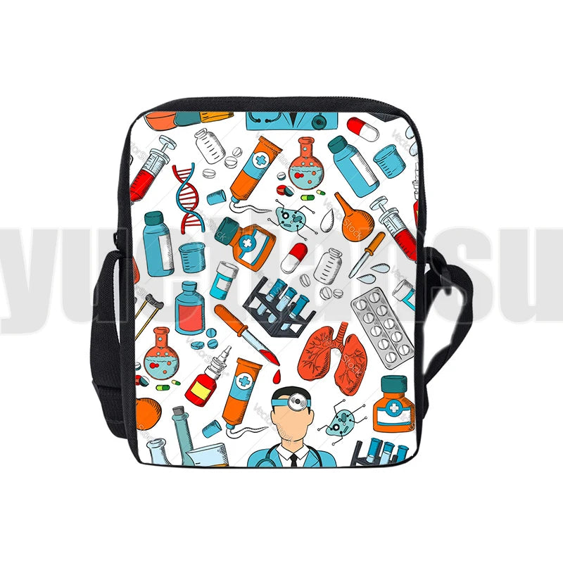 Hot Sale Doctor Nurse ECG Printing 3D Shoulder Bags Teenager Girls Boys Children Cute Messenger Bags Travelbox Student Bagpack