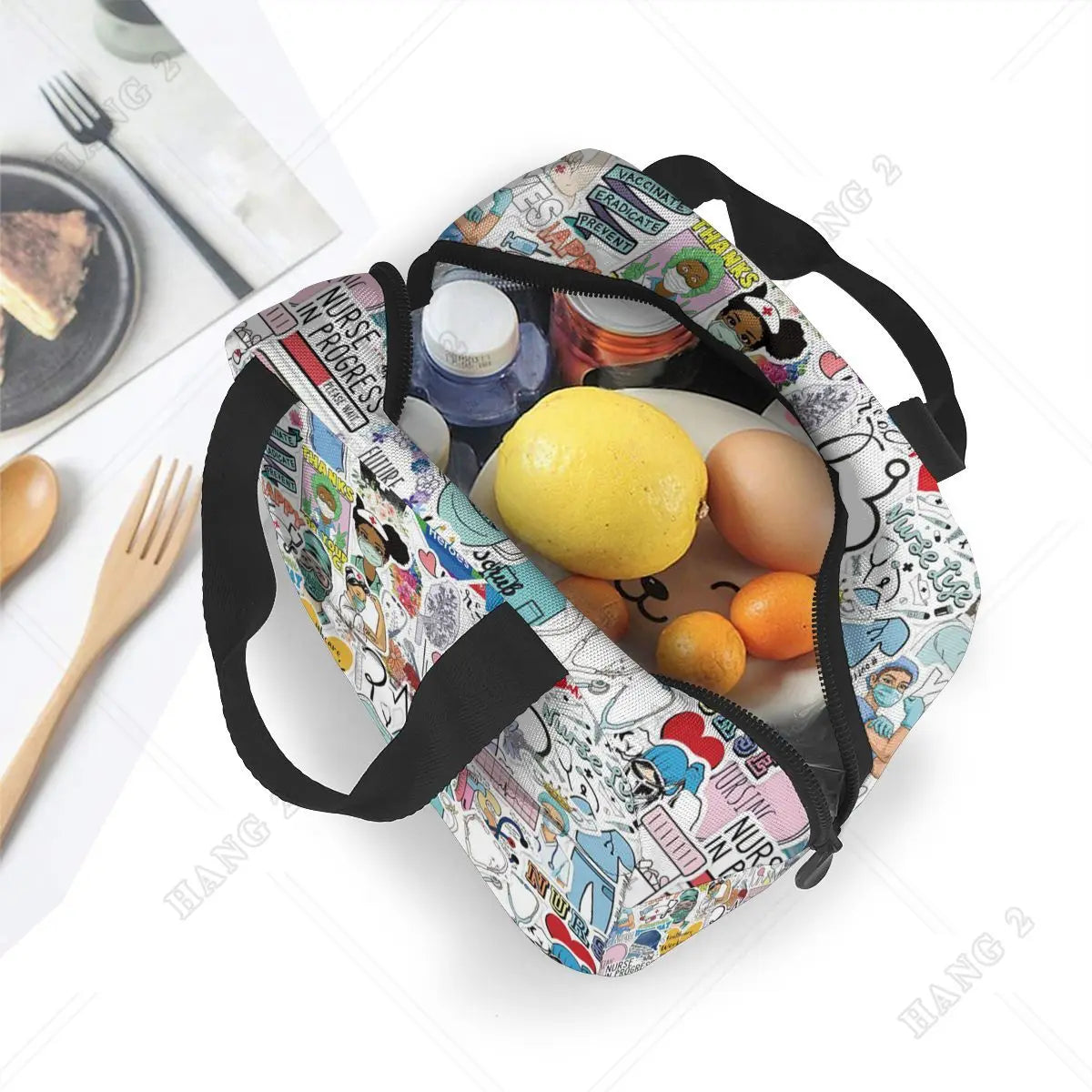 Doctors Nursing Nurse Insulated Lunch Bags Women Nurse Print Food Case Cooler Warm Bento Box for Kids Cute Lunch Box for School