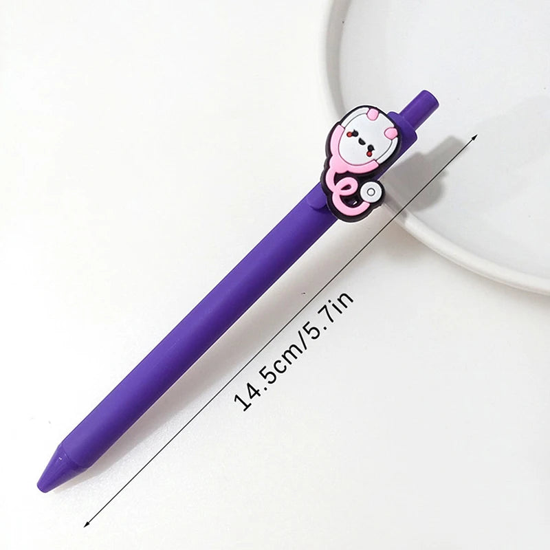 Nurse Doctor Gel Pens 0.5mm Black Ink Writing Pen Cute Cartoon Ornament Retractable Gel Pens Hospital Supplies