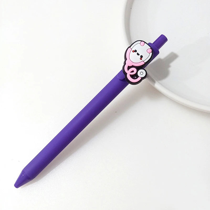 Nurse Doctor Gel Pens 0.5mm Black Ink Writing Pen Cute Cartoon Ornament Retractable Gel Pens Hospital Supplies