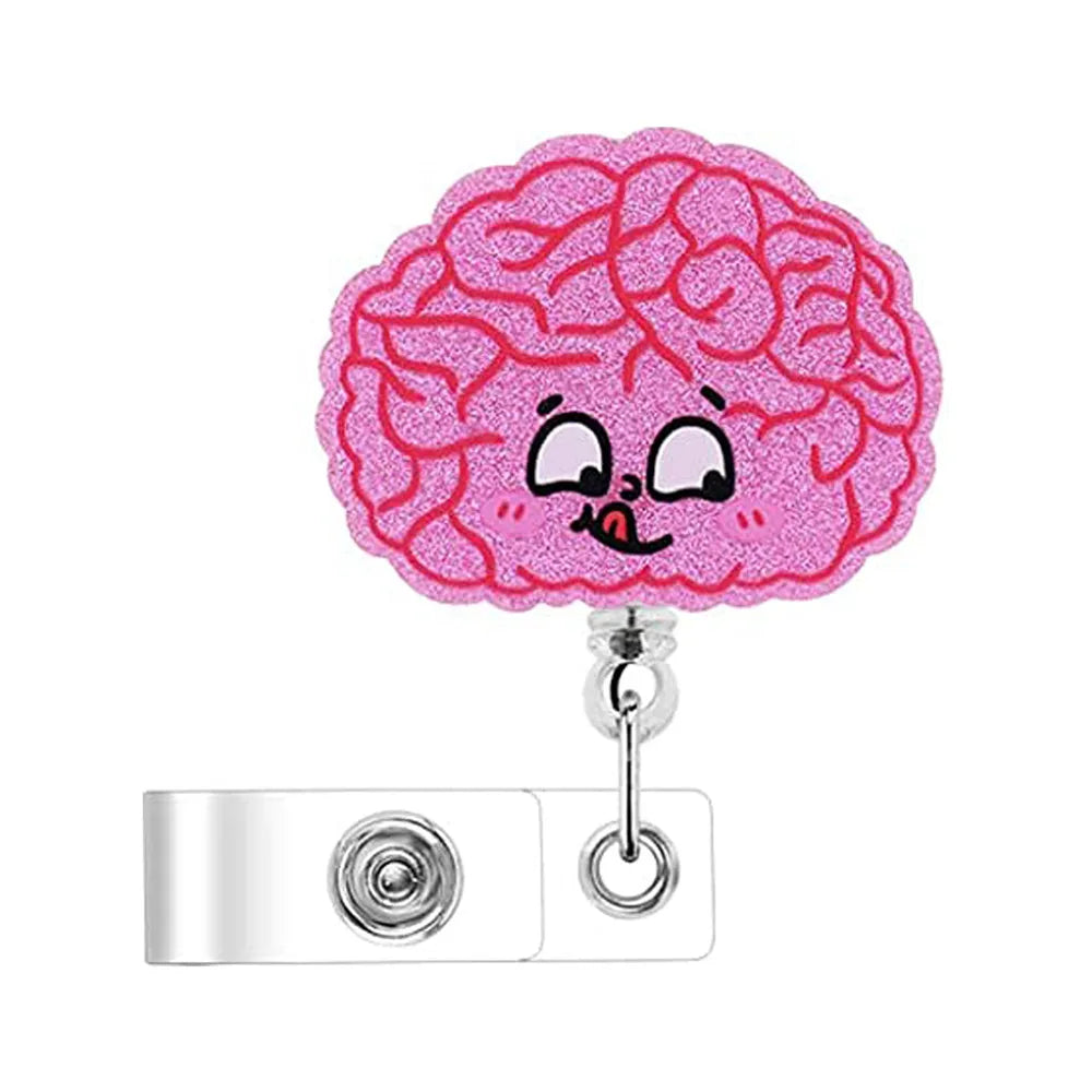 Fashion Cute Cartoon Heart Retractable Nurse Badge Reel Clip Badge Holder Students Doctor ID Card Holder Badge Clip Keychain