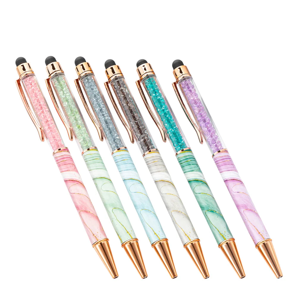 6 Pcs Marble Ballpoint Pen Pens Fine Smooth Writing Twist Tip Cute Nursing School Essentials Office for Women