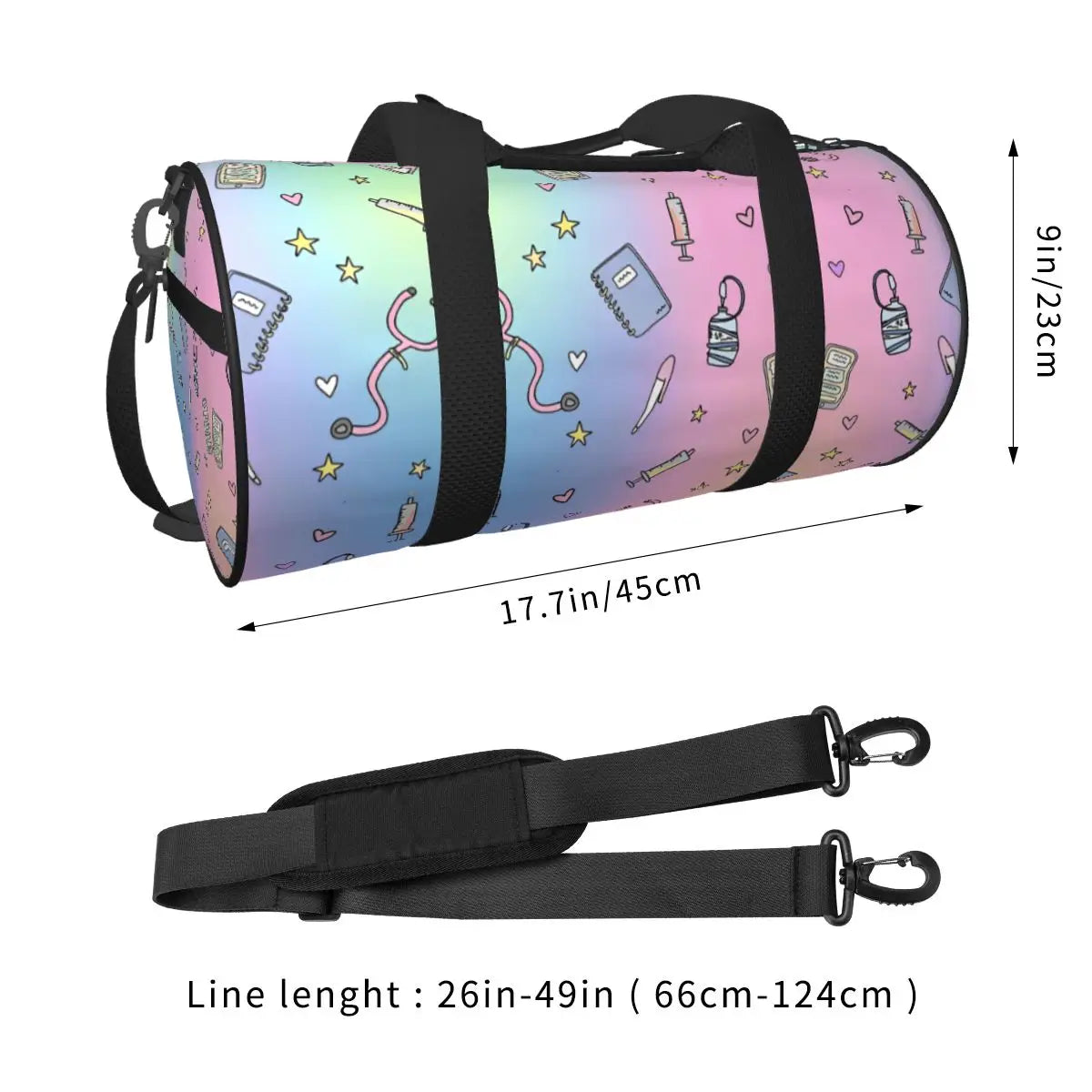 Enfermera En Apuros Nurse Gym Bag Portable Sports Bags Gym Accessories Travel Training Handbag Cute Fitness Bag For Male Female