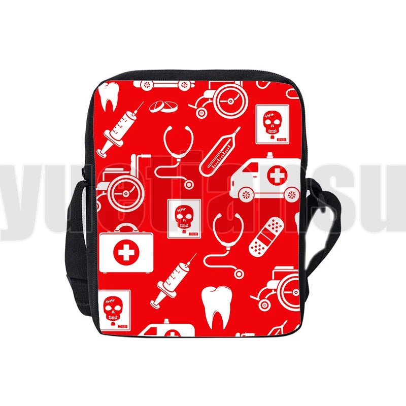 Hot Sale Doctor Nurse ECG Printing 3D Shoulder Bags Teenager Girls Boys Children Cute Messenger Bags Travelbox Student Bagpack